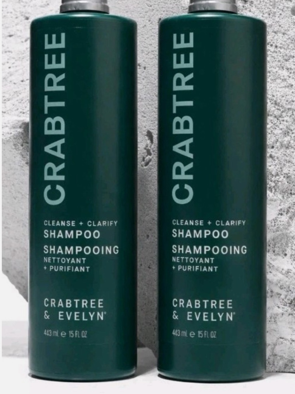 CRABTREE & EVELYN CLEANSE + CLARIFY SHAMPOO 15 oz | Set of 4 | Pump Bottles - Picture 6 of 8